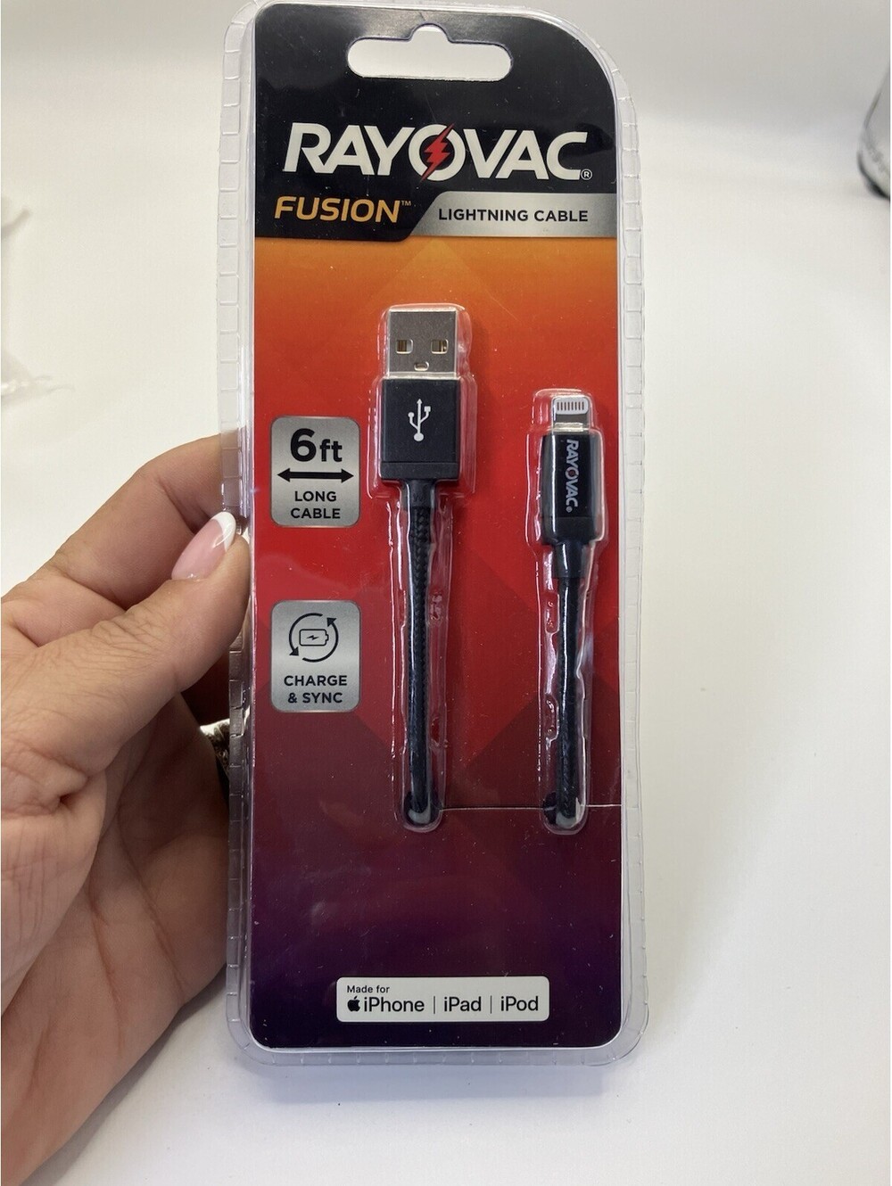 Rayovac Fusion 6 Foot USB C Cable Charging & Sync Black 1 Pack